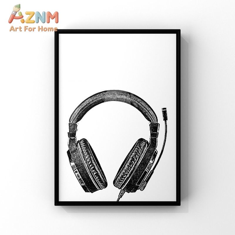 AZNM Black White Gaming Canvas - Gaming Accessories For Room 评论和价格