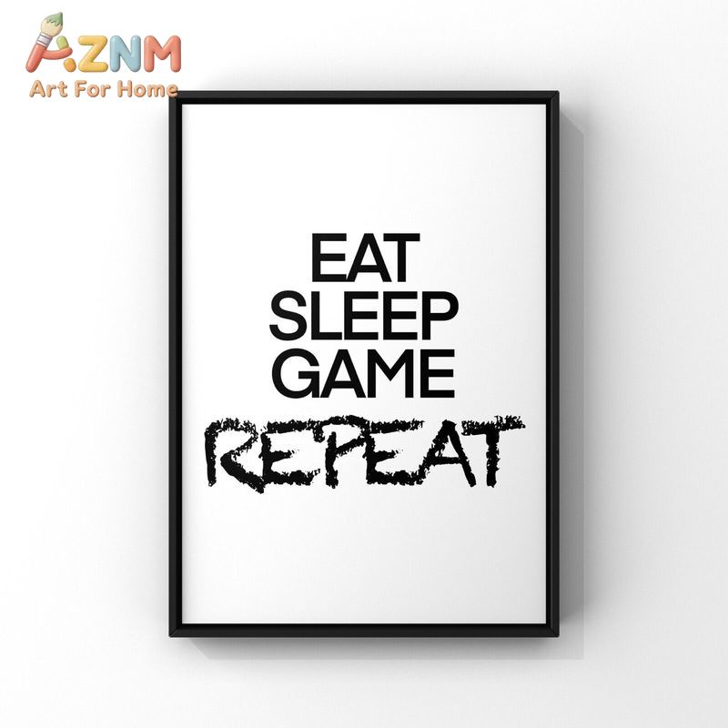 AZNM Black White Gaming Canvas - Gaming Accessories For Room 评论和价格
