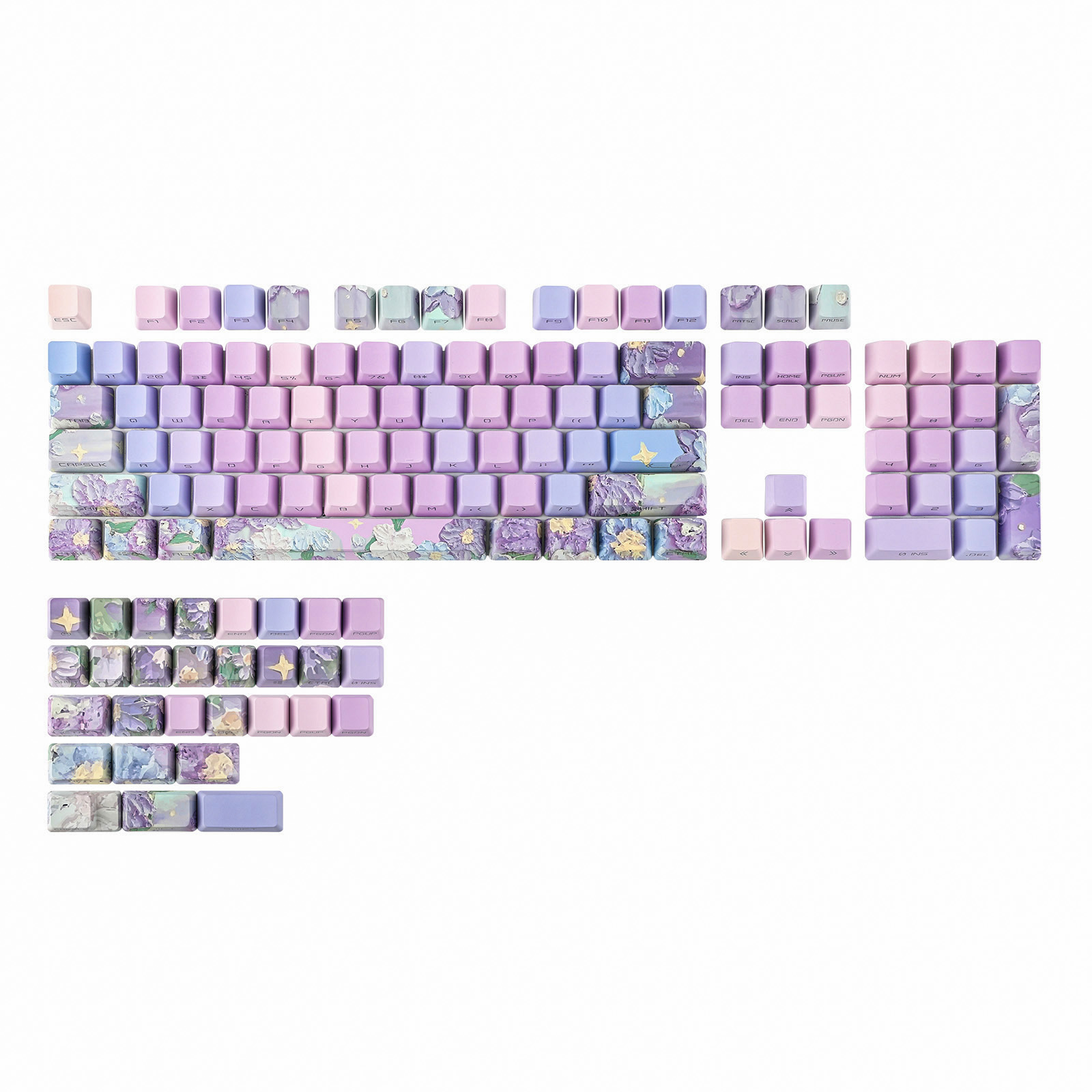 KiiBOOM Violet Keycaps Set 133 - Gaming Accessories Aesthetic 评论和价格